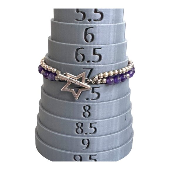 Dream Star Amethyst & Silver Inspirational Bracelet Double Strand Boho Y2K Chic - Picture 5 of 5